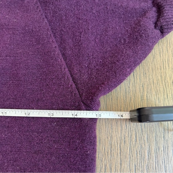 Marina Luna 100% Merino Wool Purple Embellished Short Sleeved Sweater Top - Picture 9 of 11